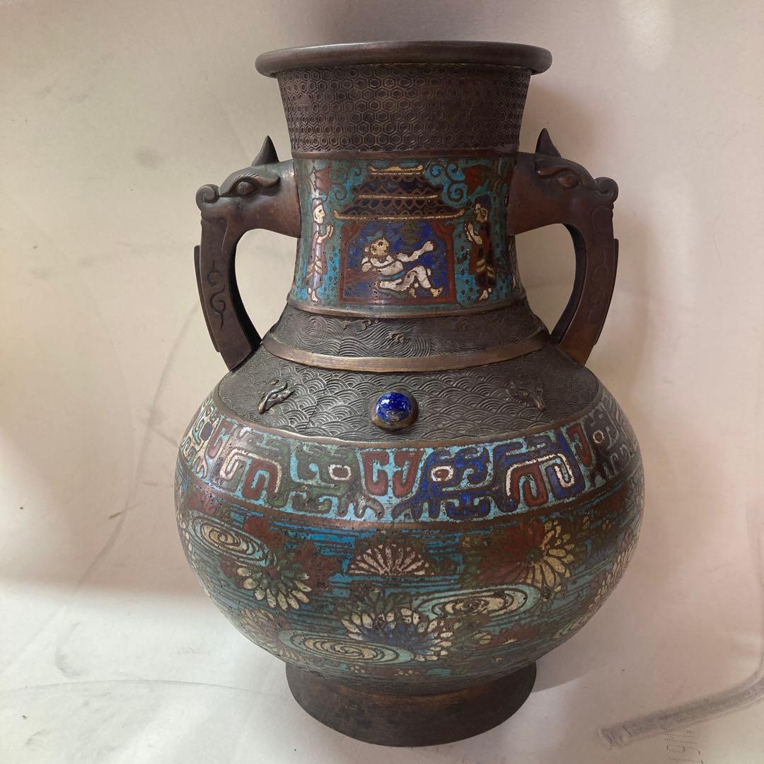 は*ま様 中国　銅　七宝焼　花瓶　アンティーク