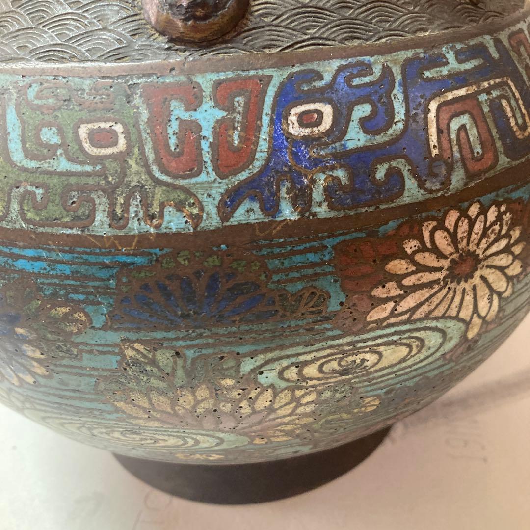 は*ま様 中国　銅　七宝焼　花瓶　アンティーク