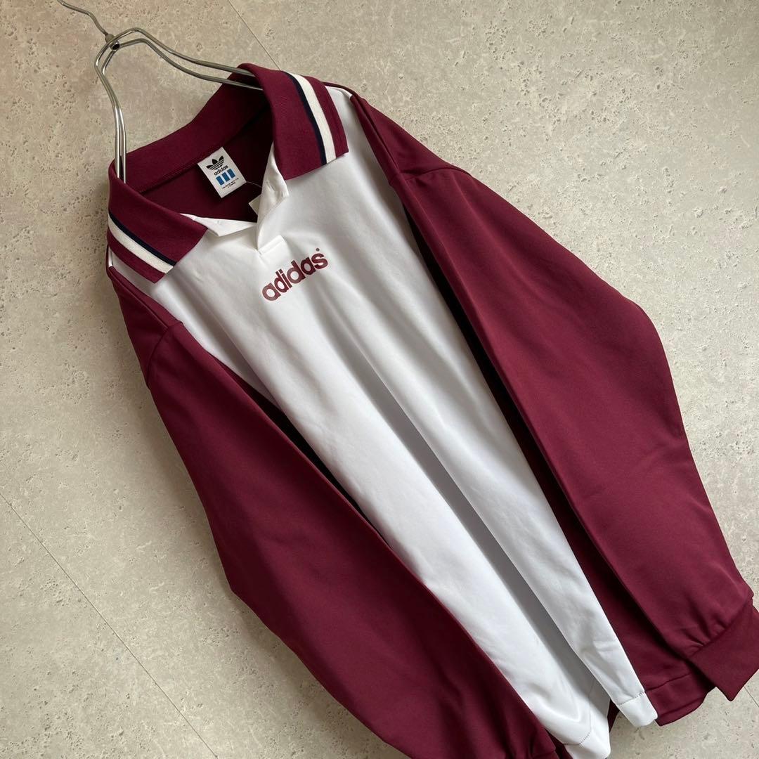 90s adidasデサント デッドストック 長袖サッカーシャツ ビッグサイズ