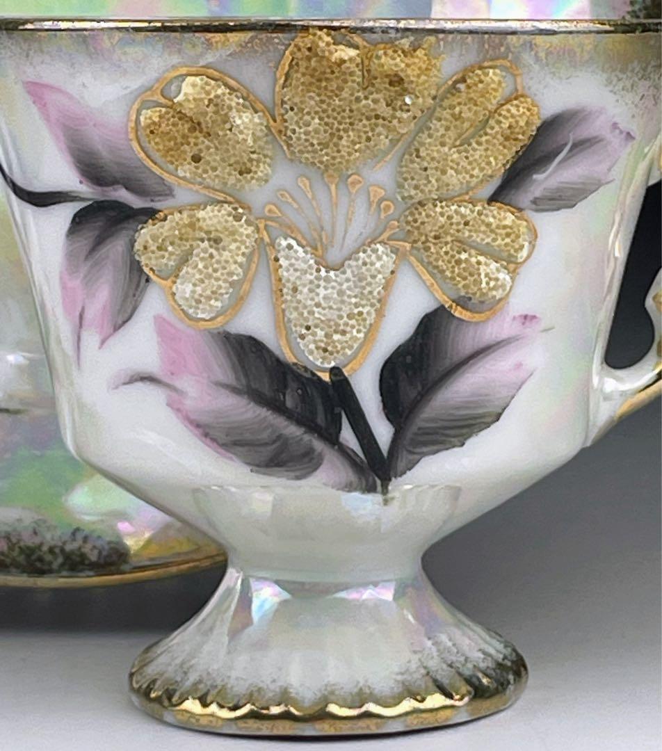 【希少】オールドニッポン コラレン カップ＆ソーサー ラスター ぺディスタル