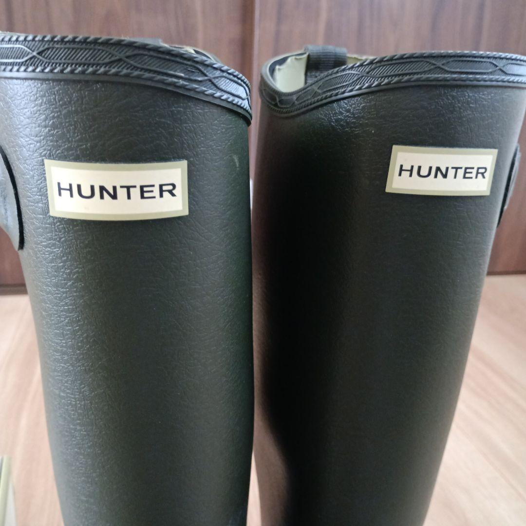レインブーツ　HUNTER ダークグリーン 長靴 バックル付き