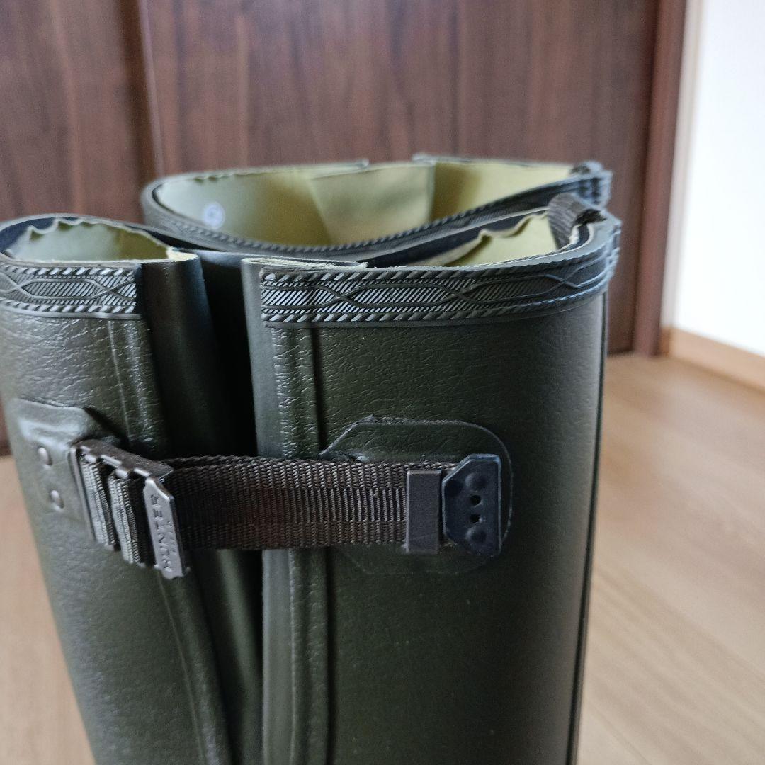 レインブーツ　HUNTER ダークグリーン 長靴 バックル付き