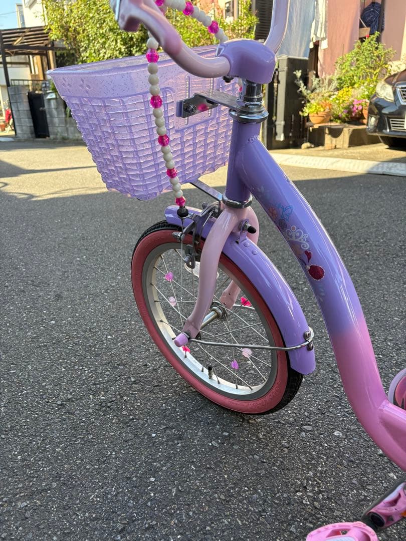 みぃ【室内保管】ソフィア　幼児用　自転車 補助輪付き　18センチ　中古品