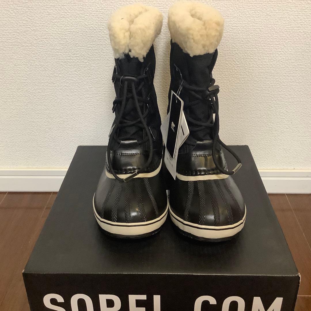 新品　SOREL ソレル　防水ファー　スノーブーツ ブラック　黒　24 スキー