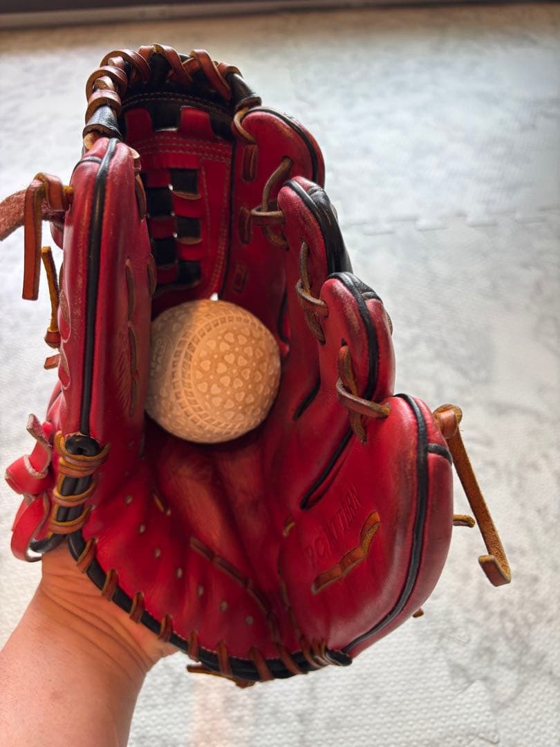 ZETT 軟式グローブ レッド/ブラック