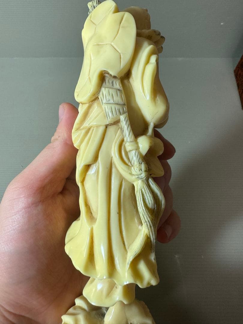 2875 根付　老人　置物　骨董品　時代物