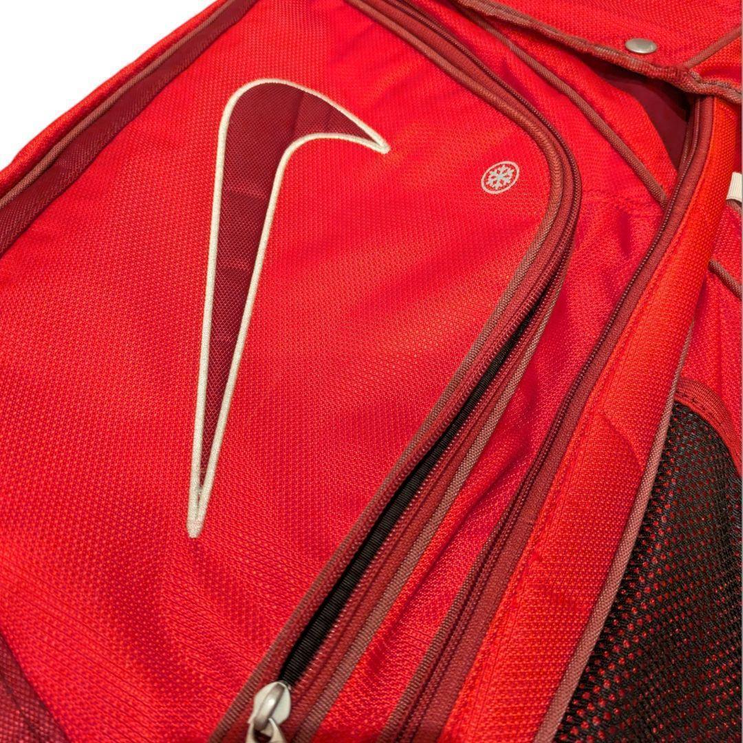 【廃盤品】ナイキ ゴルフ キャディバッグ 14分割 カート型 希少 赤 フード付