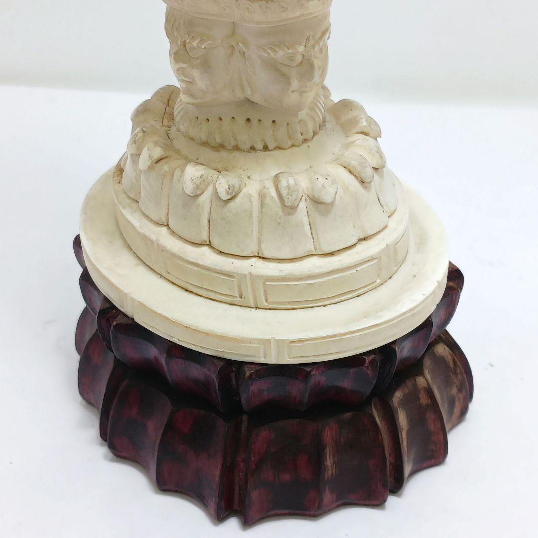 #6 高級彫刻 細密彫り 聖観音像 置物 高さ25㎝ 総重量779.6g