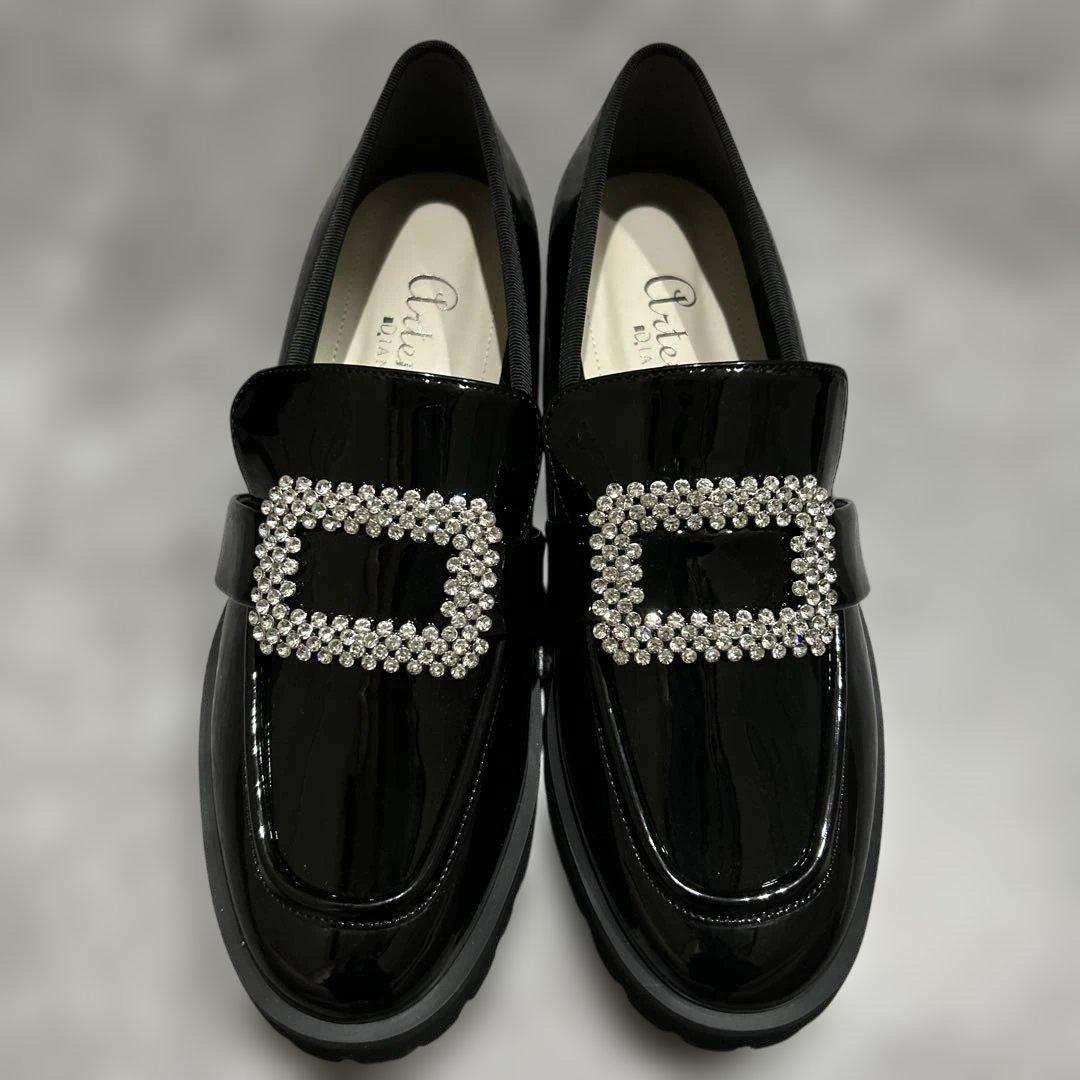 DIANA artemisbyDAIANAビジューバックル厚底ローファー