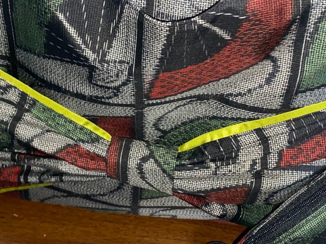 大島紬&岡山デニム☆Mサイズ☆4way♪あおりバッグ☆ポーチ付き