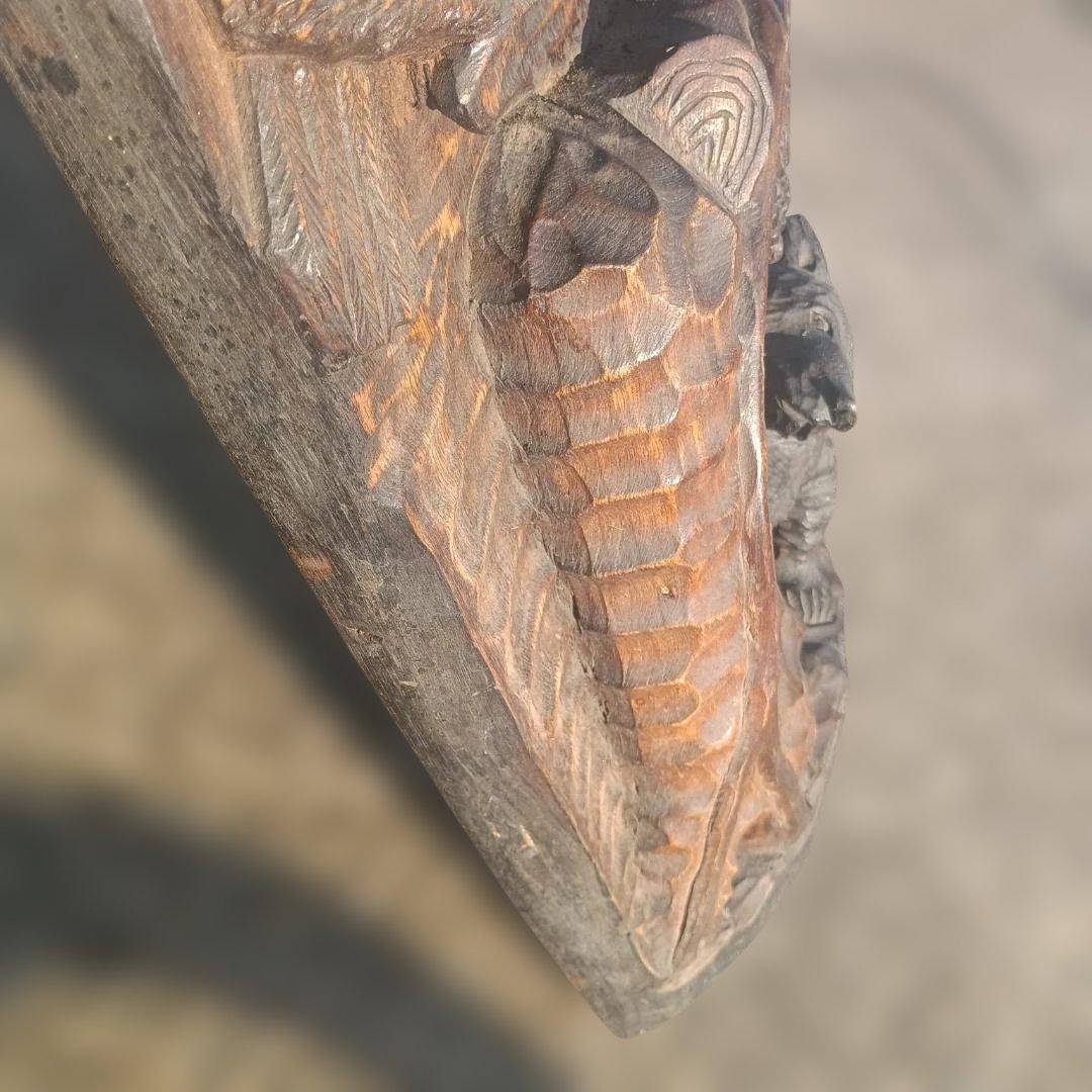 w*a様 ６０９２）木彫りの熊　丸太　天然木　壁掛け？