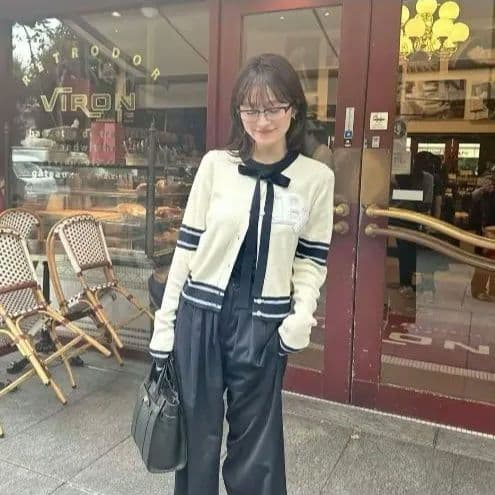 bibiy B. CLUB TIE CARDIGAN ホワイト 限定