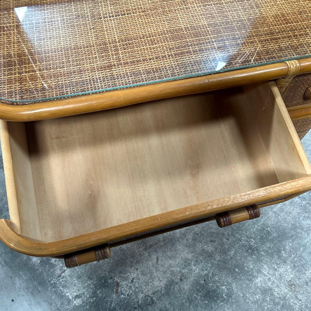 ラタン製ドレッサー・鏡台 アーチ型ミラー