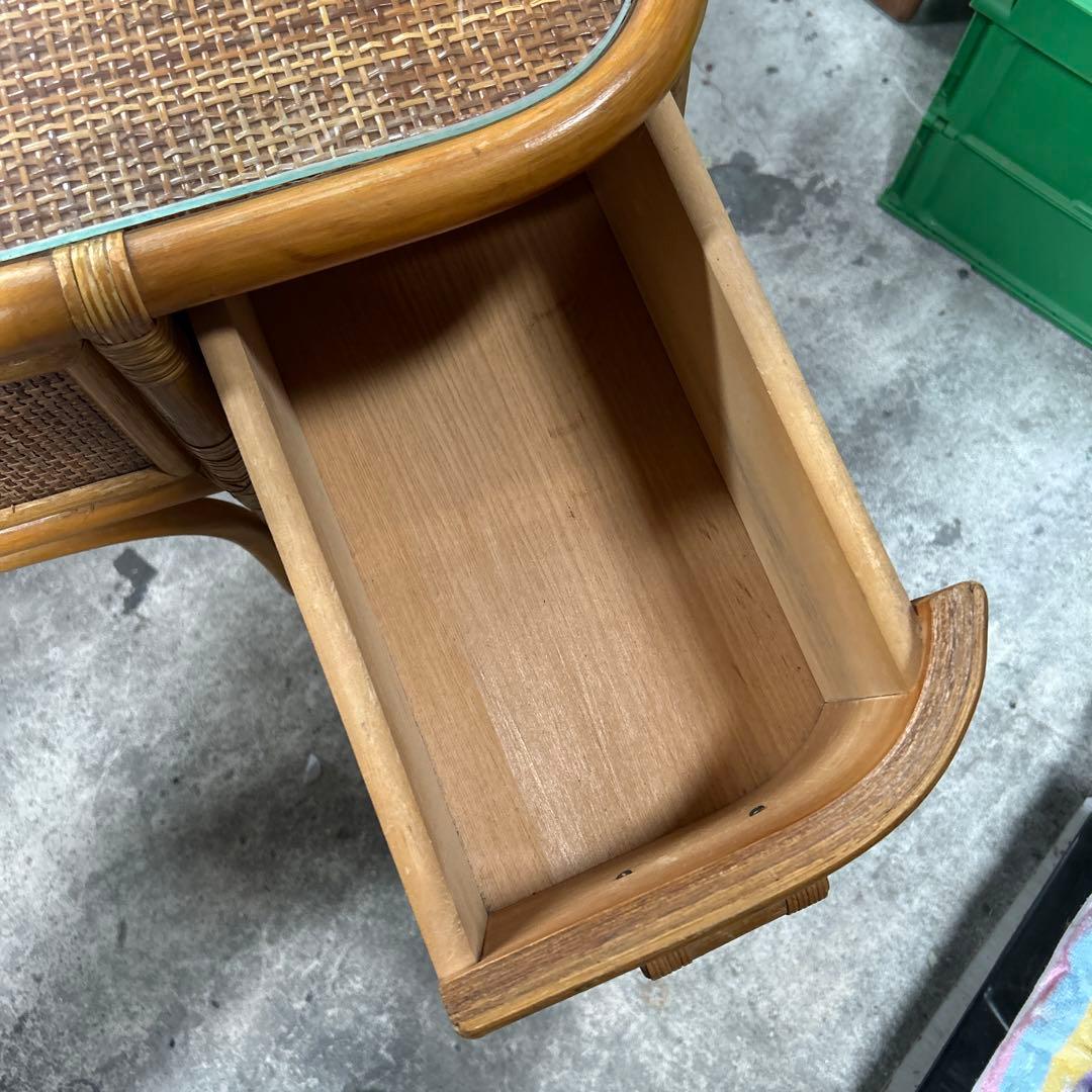 ラタン製ドレッサー・鏡台 アーチ型ミラー