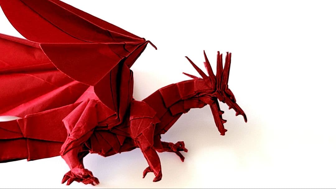 そらたん折り紙作品3点おまとめ( 銀ドラゴン・赤ドラゴン・金フェニックス)