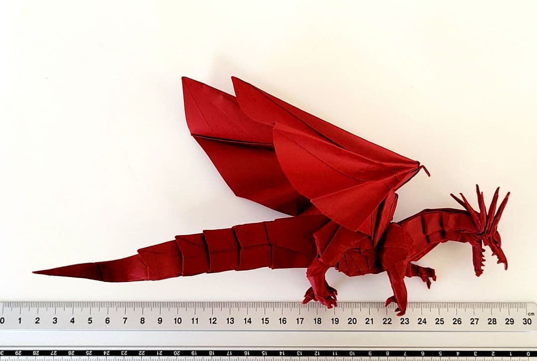 そらたん折り紙作品3点おまとめ( 銀ドラゴン・赤ドラゴン・金フェニックス)