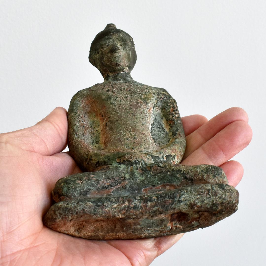 8〜10世紀頃 東南アジア タイ青銅製仏像 /古美術 古銅 鋳造 金銅仏 ブッダ