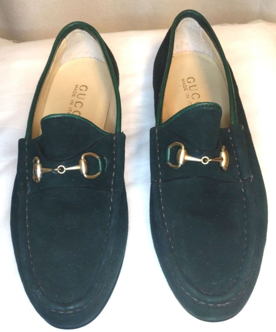 GUCCI ローファー モスグリーン モカシン スエード 23cm