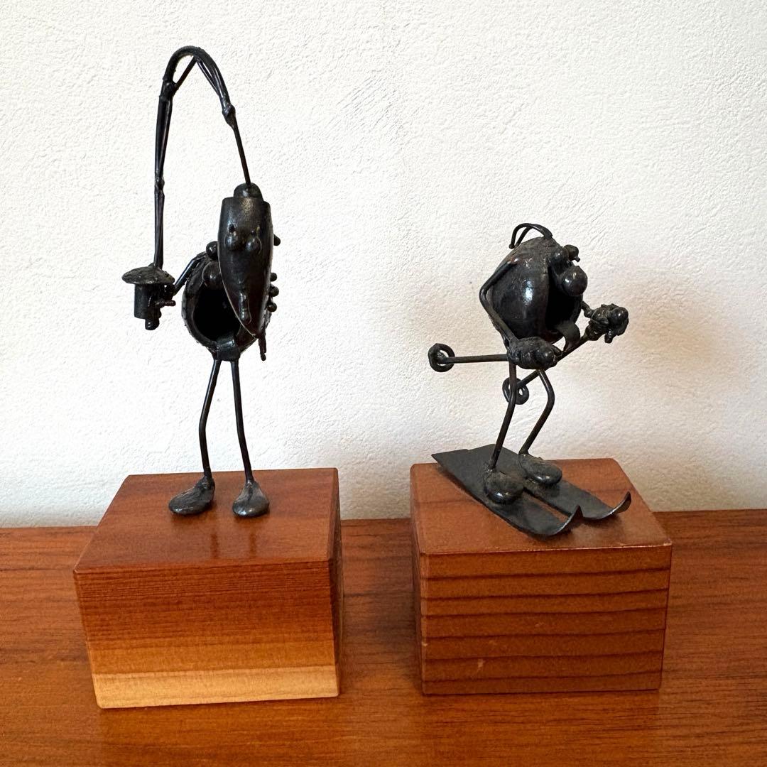 ヴィンテージ　アメリカ　作家物　置物　アイアン