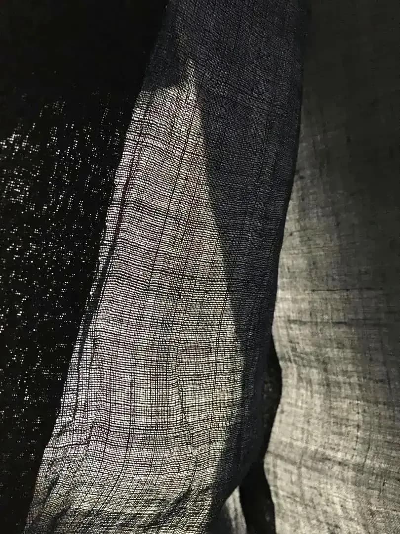 Antique Kimono 藍麻上布 武士Busi Samurai 江戸期前後