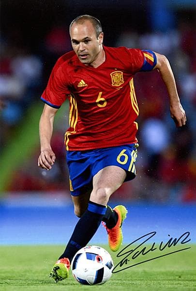 アンドレス・イニエスタ スペイン代表 証明書付き　直筆サイン入りフォト