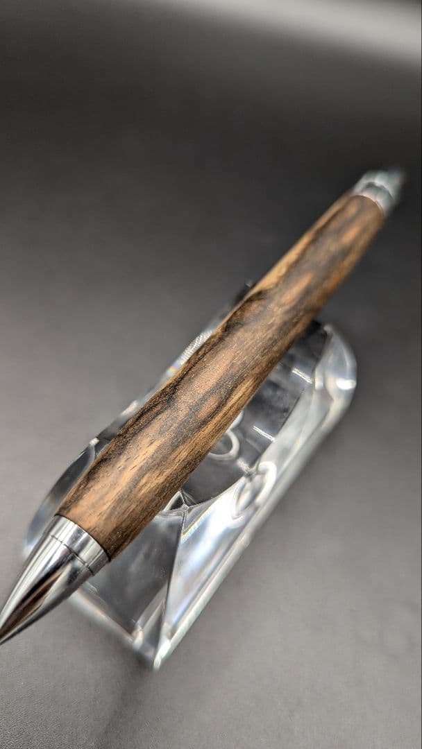 127 ペン工房翌檜　黒柿　孔雀杢　木軸シャーペン　木軸ボールペン