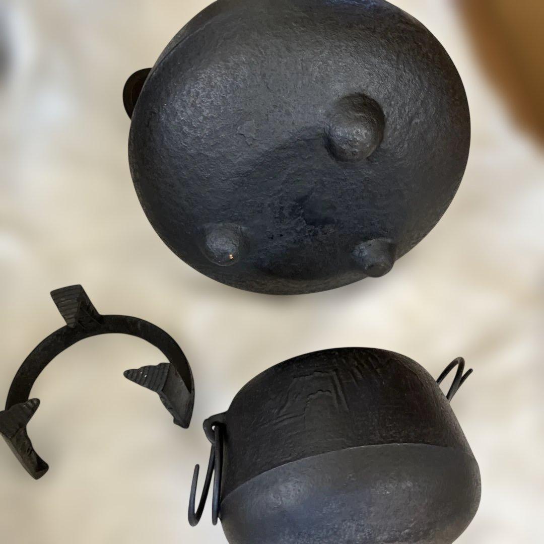 茶道具　茶釜セット　風炉釜　南部鉄瓶　アンティーク