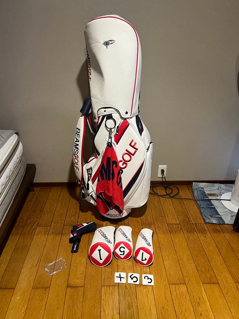 BEAMS GOLF キャディバッグ 2 現行モデル　ウッド3点とパターカバー付