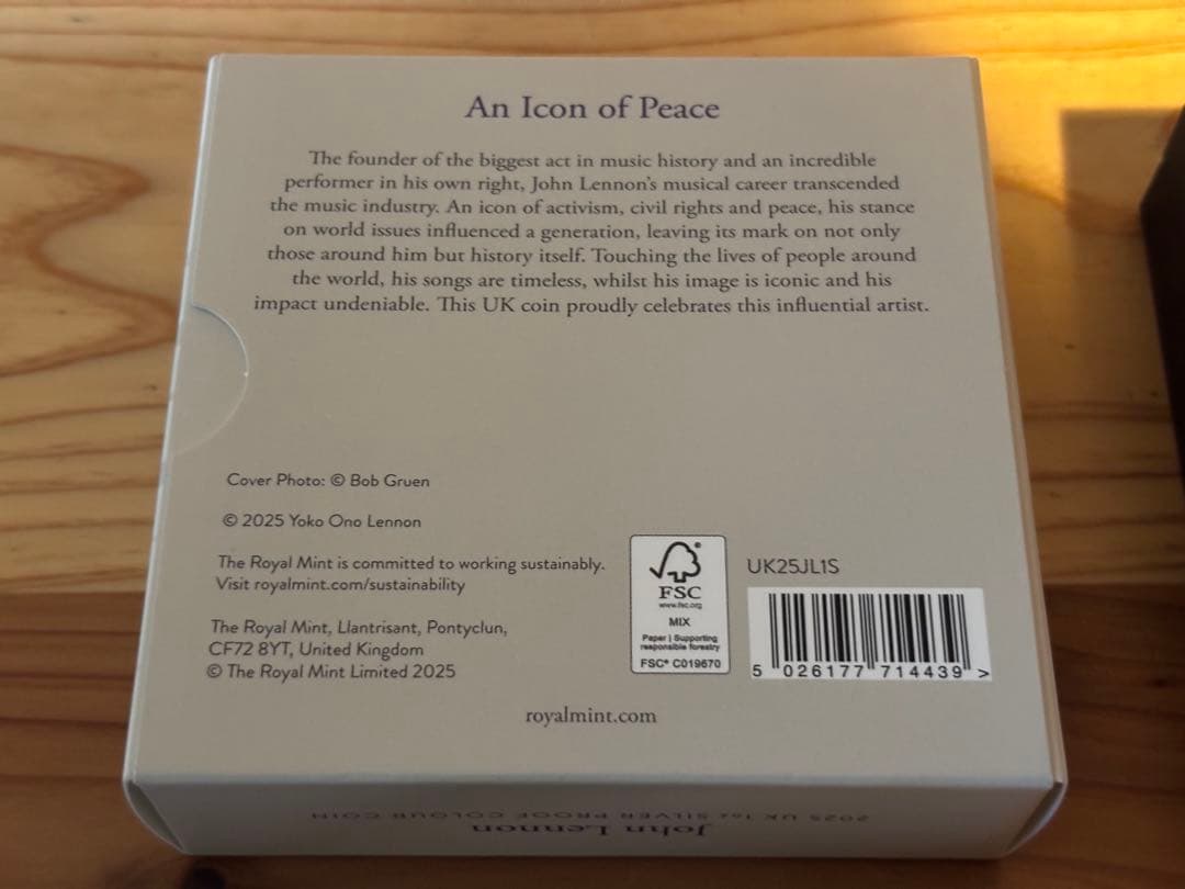 【5000枚・入手困難】2025 英国 ジョン・レノン 1オンス カラー銀貨