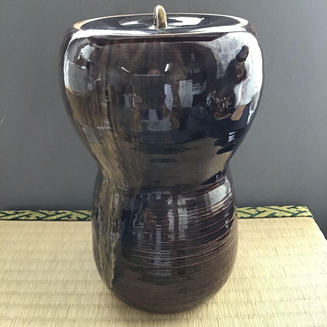 茶道具　水指　簞瓢水指　翠峯作　共箱　S689MS