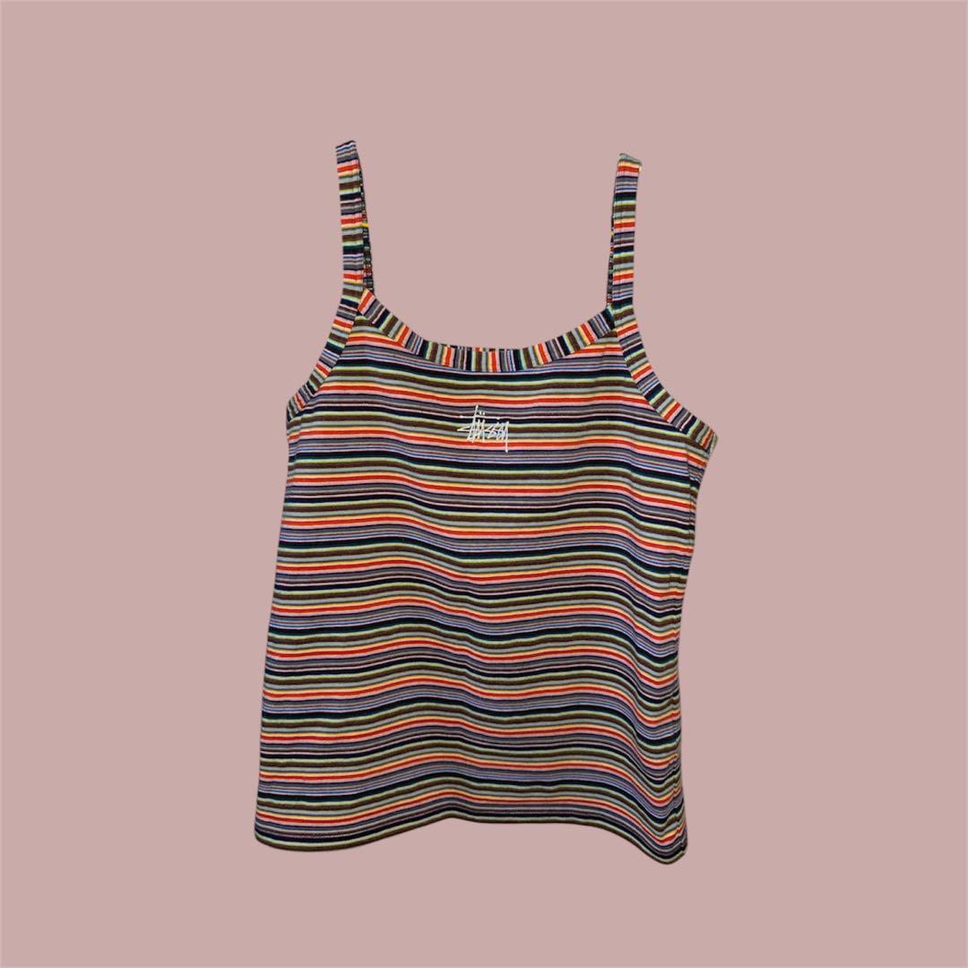 stussy マルチボーダー キャミソール タンクトップ