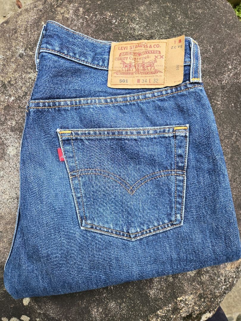 希少 Rのみ 00s USA製 Levi's 501 W34 濃紺 米国製