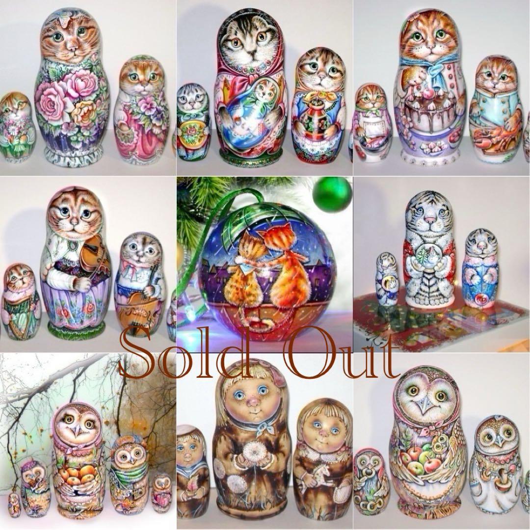 30%OFFひな祭りセール♪ロシア雑貨ネコマトリョーシカ『干支』ドラゴン龍縁起物