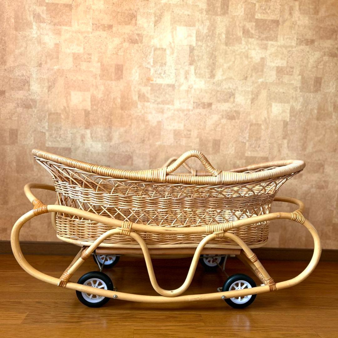 美品★藤のゆりかご　ラタン★インテリアや店舗のディスプレイにも
