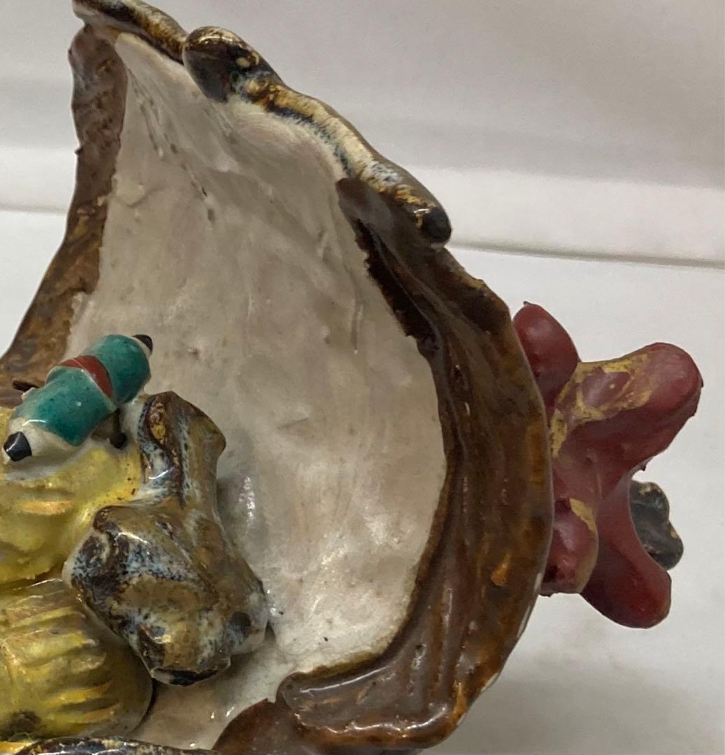 B192s  「宝船  置物」浅見安兵衛作　共箱　京焼　床飾