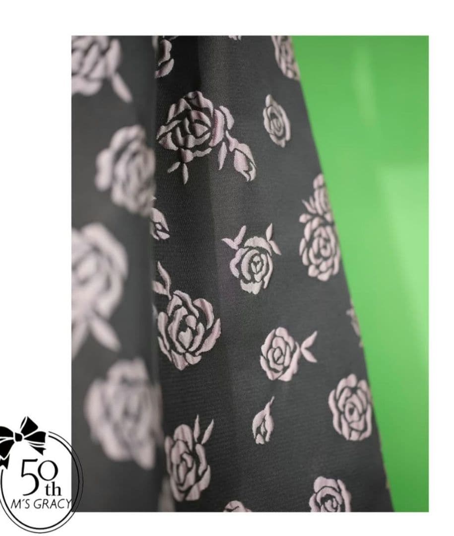 2024年インスタ掲載♡薔薇♡膝丈ワンピース 7分袖 42サイズ