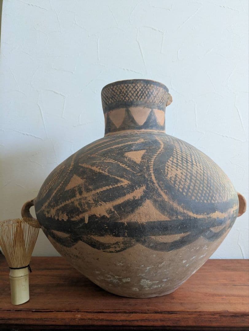 発掘品 彩色 アンダーソン土器 長頸型把手付壺 土器