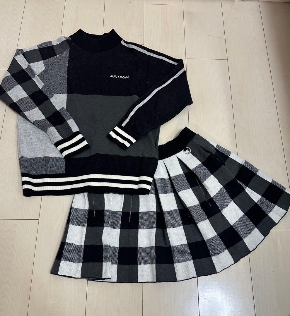 ジュンアンドロペ　ギンガムニットセットアップ　セット販売