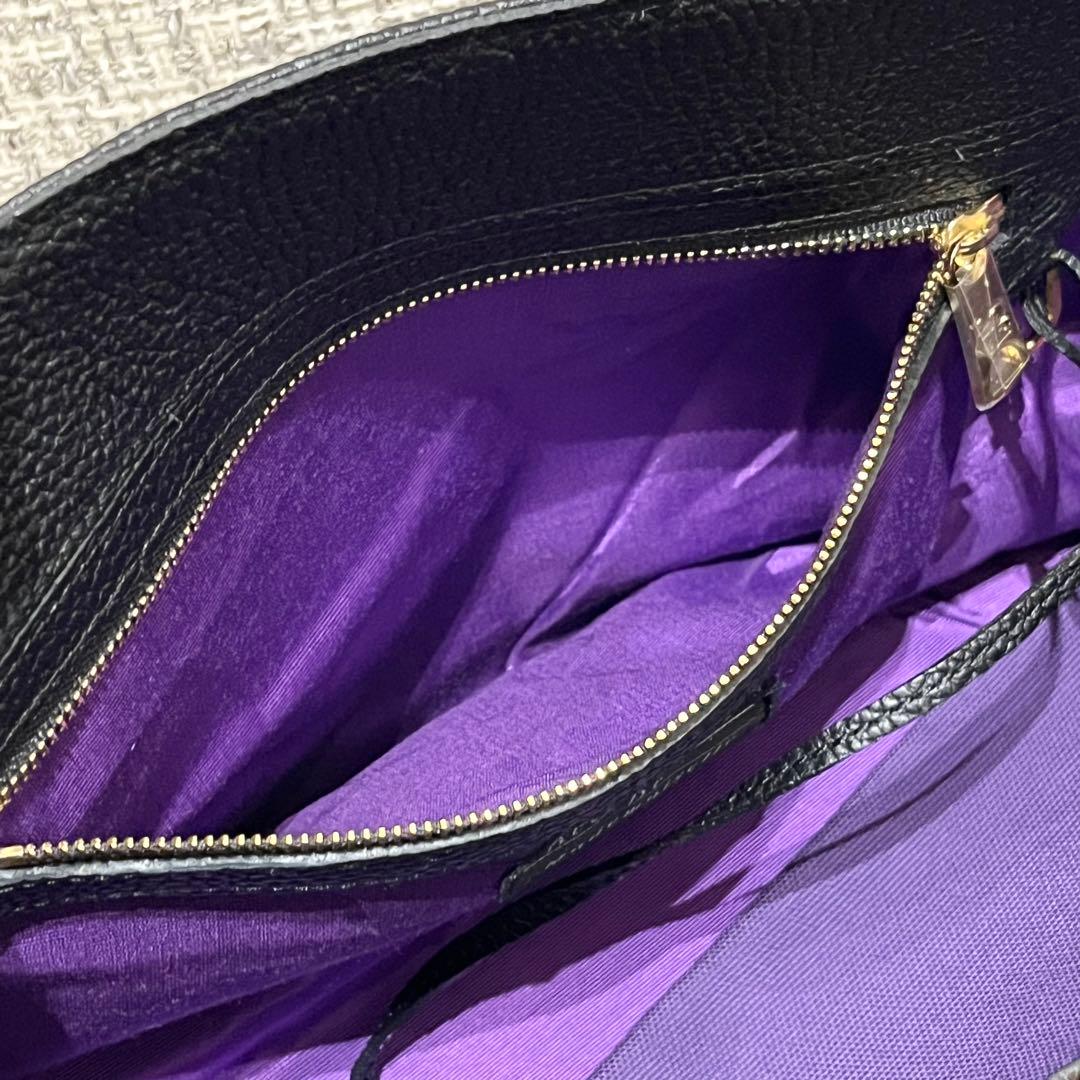 未使用品　A.D.M.J ハンドバッグ　シボ革　金具　ブラック　レザー　黒