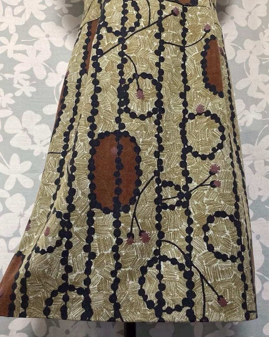 mina perhonen ミナペルホネン ウール100％ 花模様 ワンピース