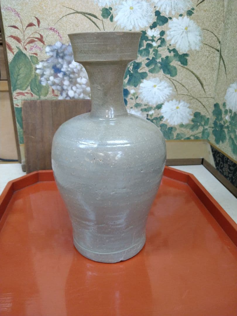 高麗青磁広口細首瓶 高麗時代前期 r5冬16