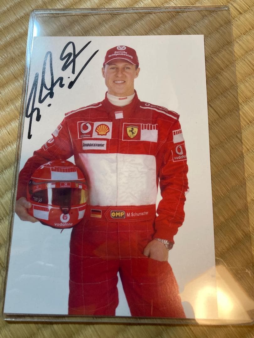 値下げ　F1 フェラーリ M.シューマッハ プロマイドカード　サイン入り