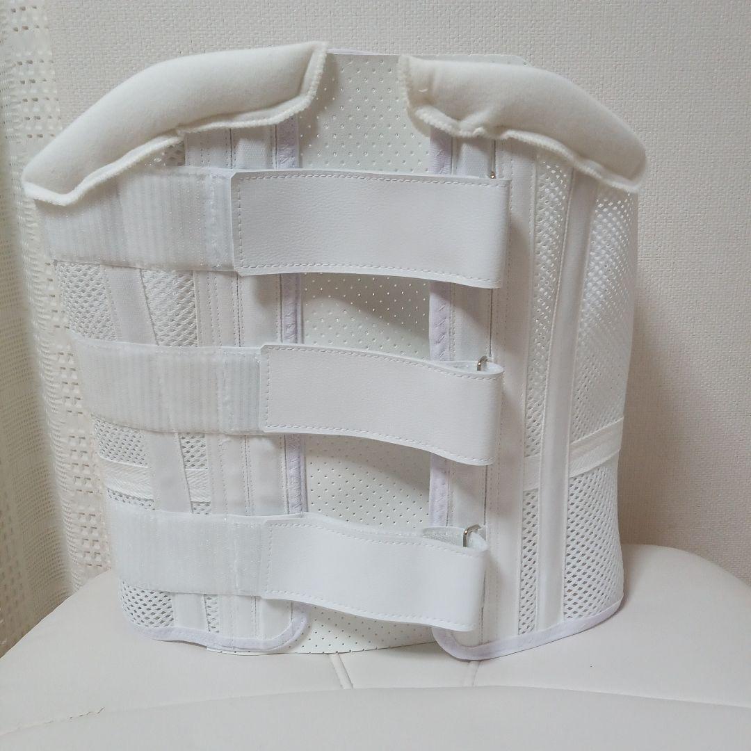 腰痛コルセット 通気性メッシュ 白