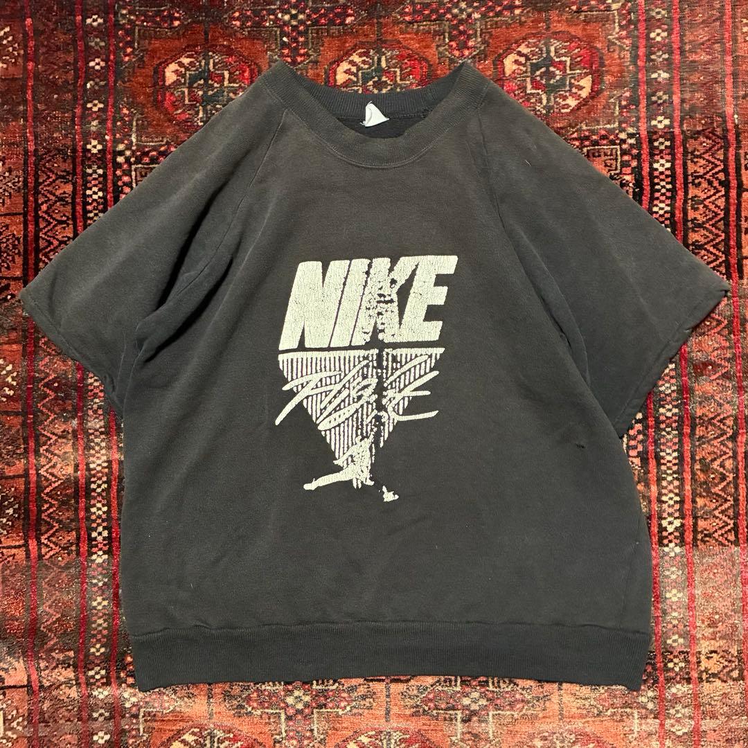 80S NIKE ヴィンテージ スウェット 半袖 XL相当 ブラック