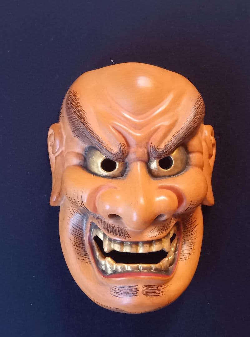 木彫り能面　しか見