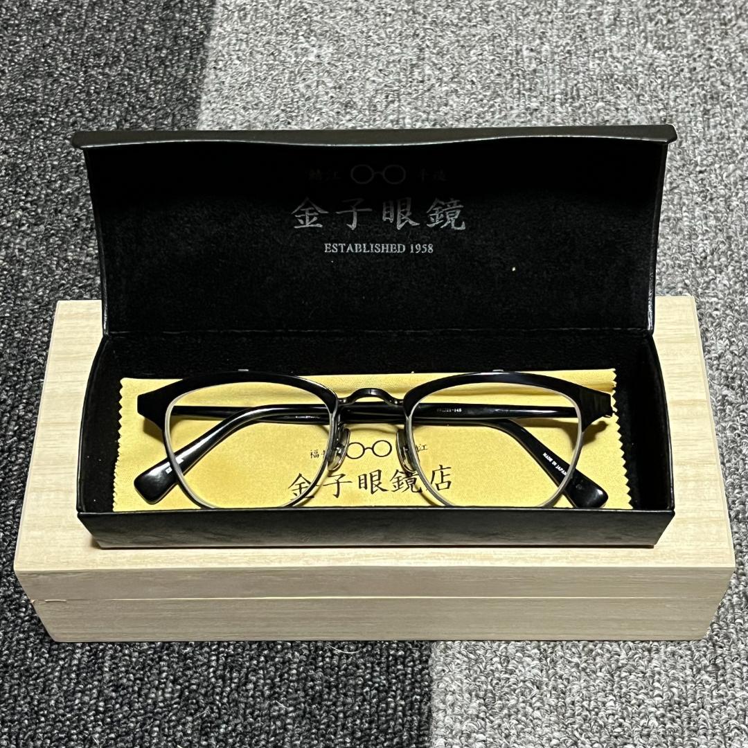 ★ 新品未使用 ★ 金子眼鏡　KM-74　BK　サーモント型　跳ね上げ式