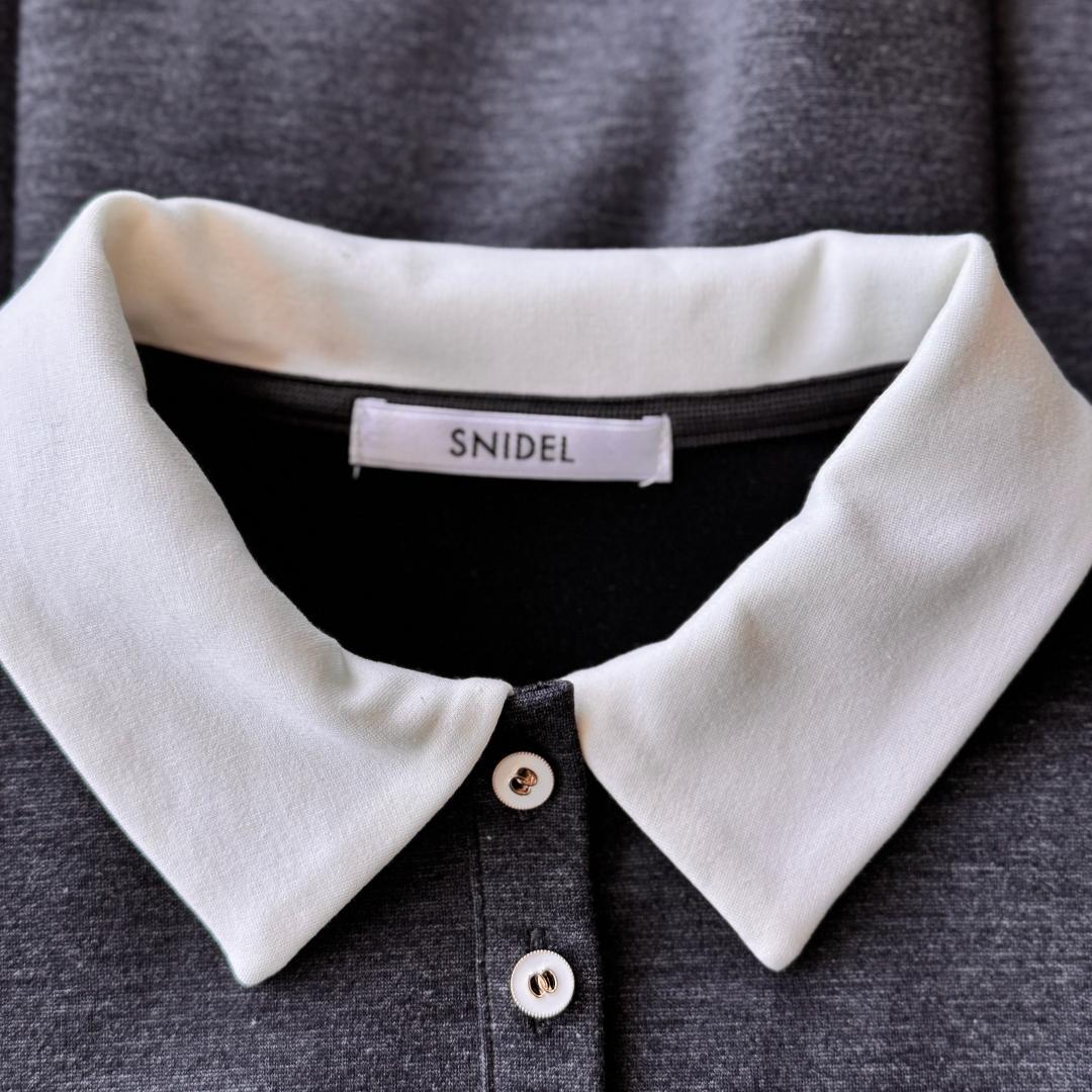 SNIDEL スナイデル　衿つきプリーツカットミニワンピース　グレー