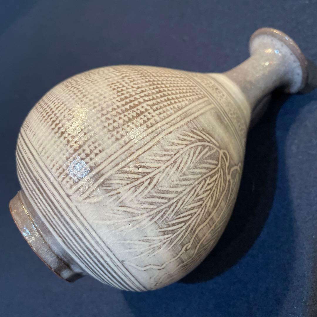 唐津焼　名工【中里 重利】(造)の『三島 徳利』共箱※美品　徳利