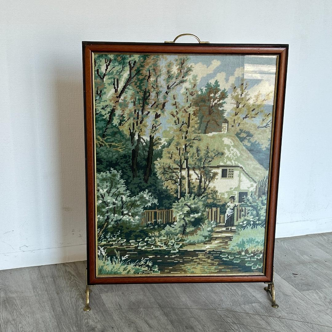 イギリス アンティーク家具 ファイヤースクリーン 衝立 1930年頃 955A