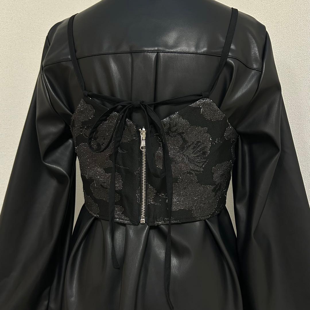 【美品】HARE 2Pビスチェ　イソザイチュニックシャツ &ビスチェセット　黒